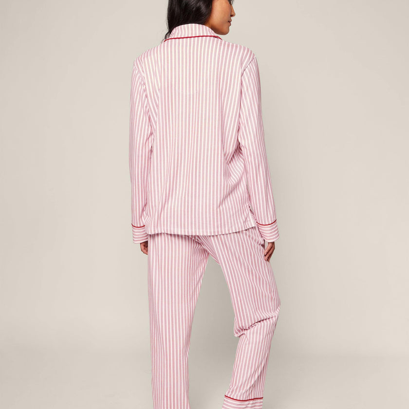 Women's Pima Pajama Set in Antique Red Ticking