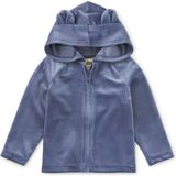 Ears Velour Baby Hoodie, Blue