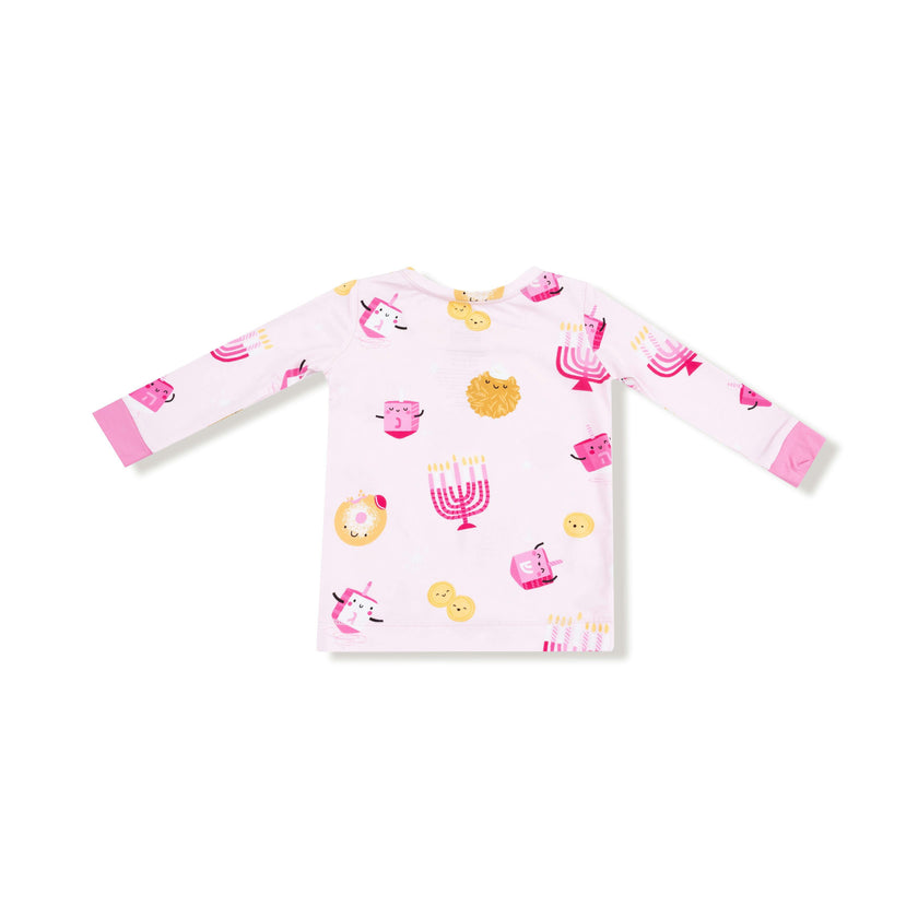 Hanukkah - Pink - Long Sleeve Loungewear Set