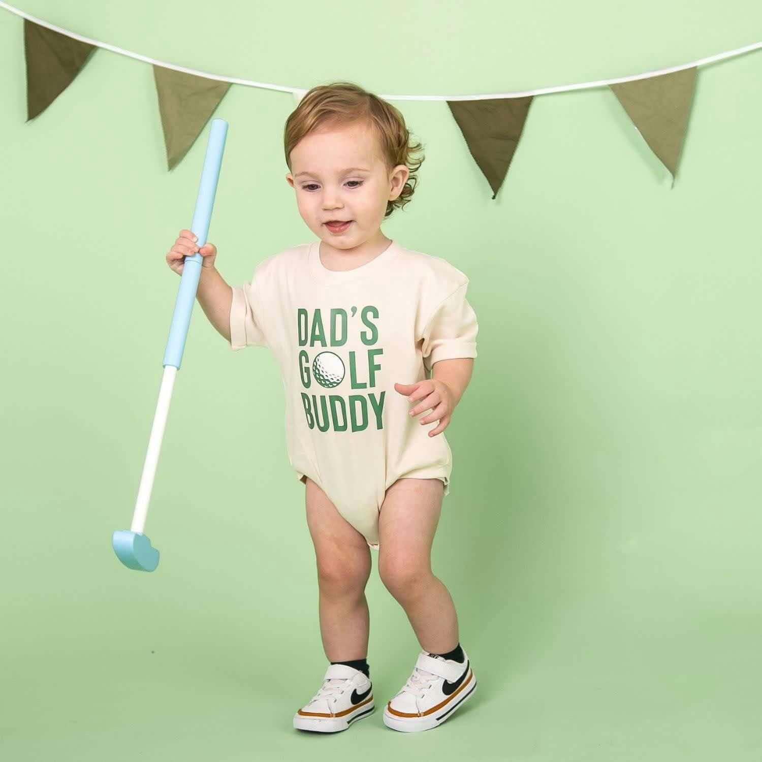 Dad's Golf Buddy Short Sleeve Romper - Natural