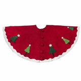 Handmade Christmas Tree Skirt Felt - Trees Red - 60" Arcadia Home