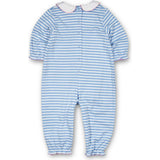 Stripe Knit Longall With Embroidered Flowers