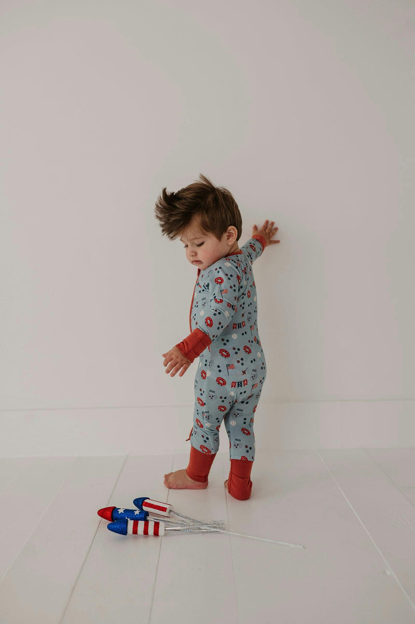 Baby Girl Long Sleeve Zip Romper in Summer USA