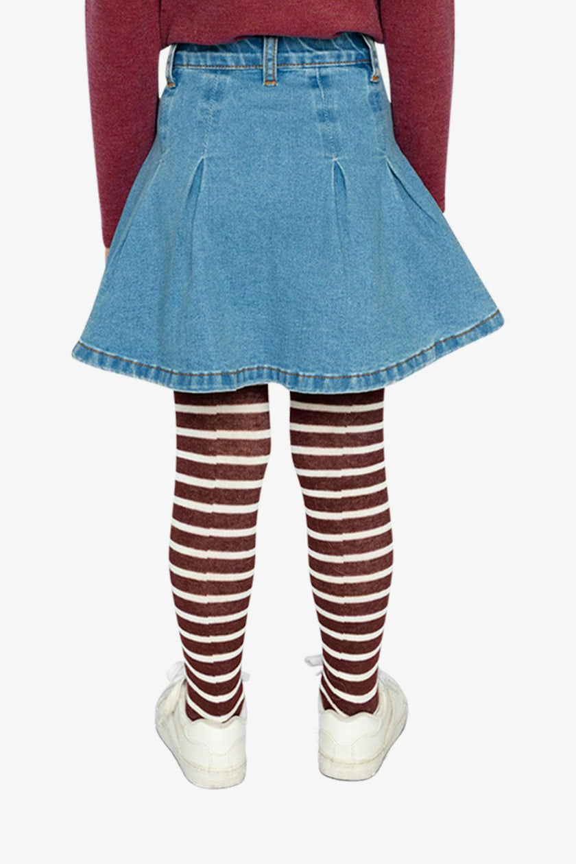 Pleated Skirt Navy Blue Denim