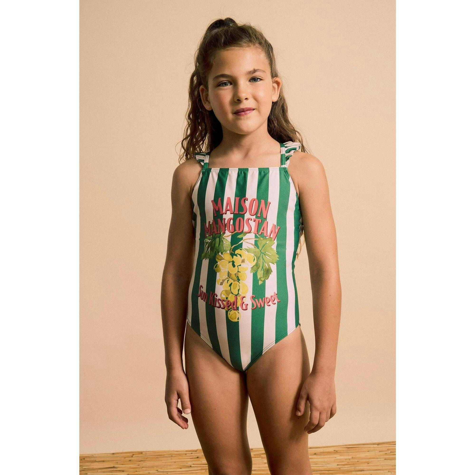 UVAS STRIPED SWIMSUIT GREEN