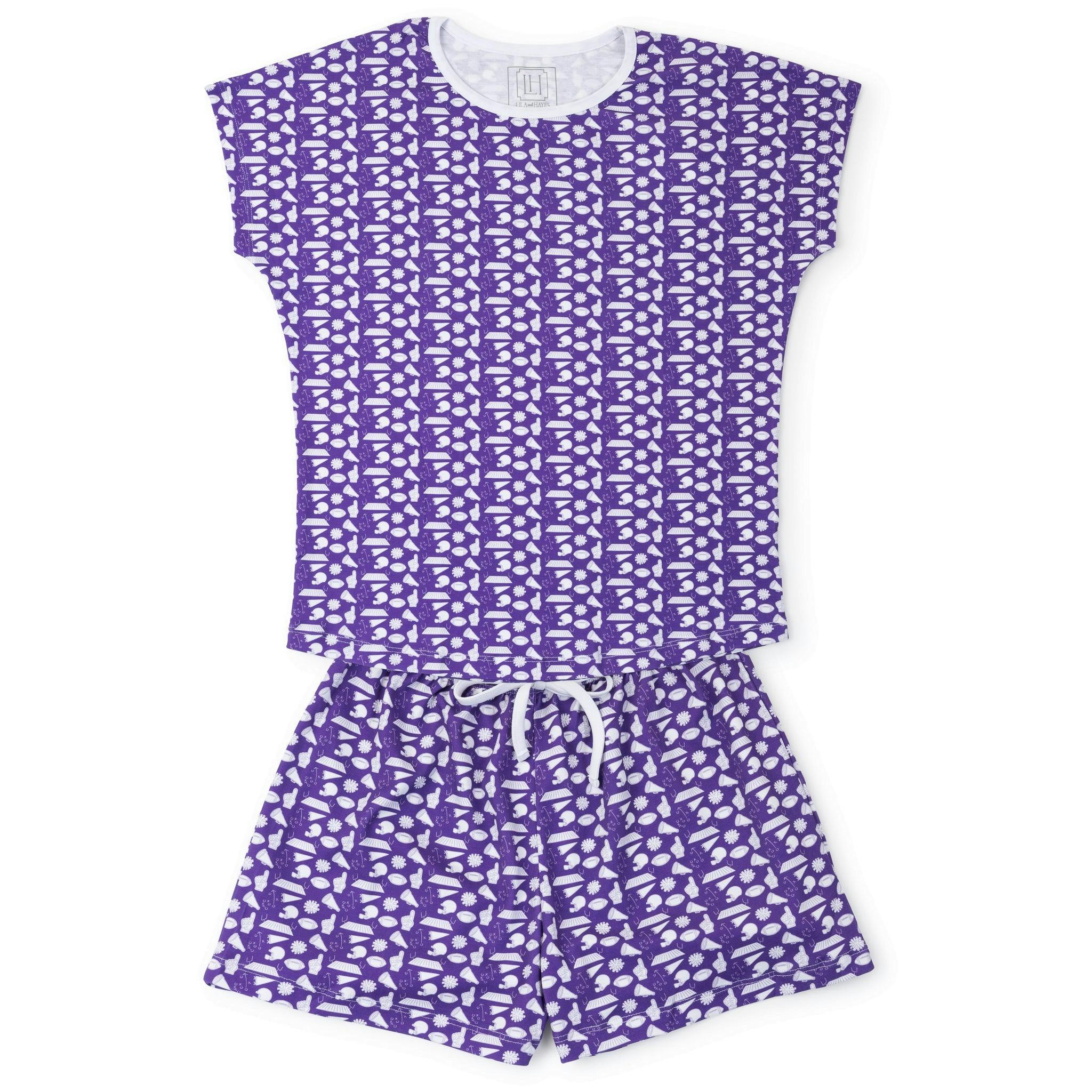 Riley Women's Pajama Short Set - Pep Rally Purple
