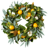 Fresh Citrus Real Touch Magnolia & Lemons, Eucalyptus Spring Estate Wreath