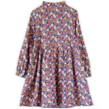 Girls Long Sleeves Dress with Front Ruffle | Garden Confetti