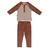 Velour Henley Two Piece Set