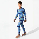 Hanukkah Fair Isle Bamboo Kids Pajamas