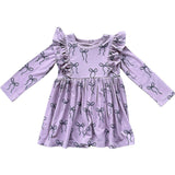 Girl's Long Sleeve Ruffle Dress