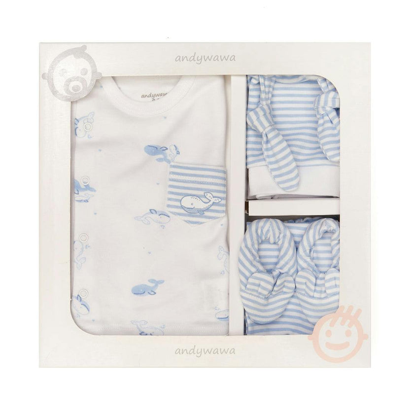 Blue Whale Baby 5 Piece Newborn Set