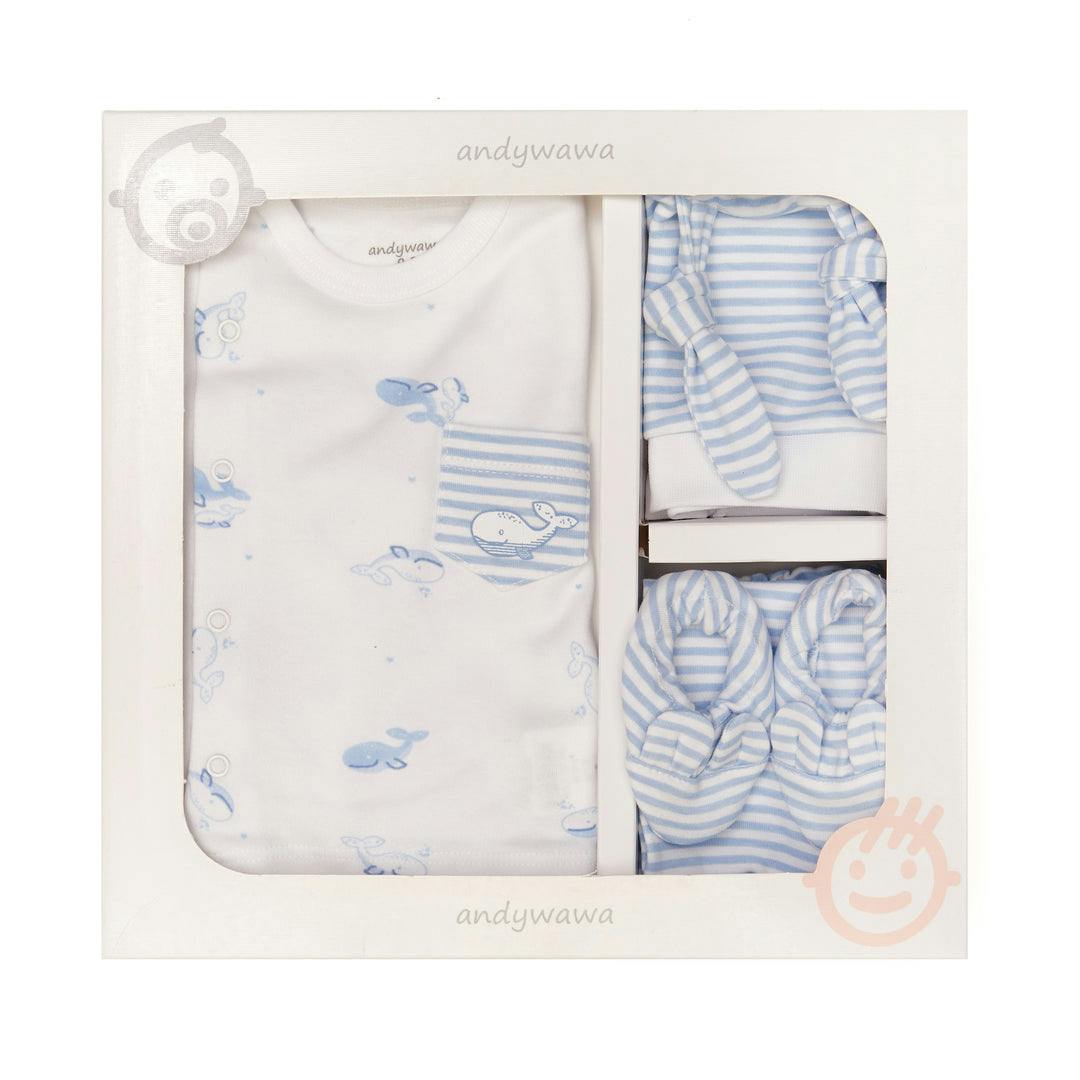 Blue Whale Baby 5 Piece Newborn Set