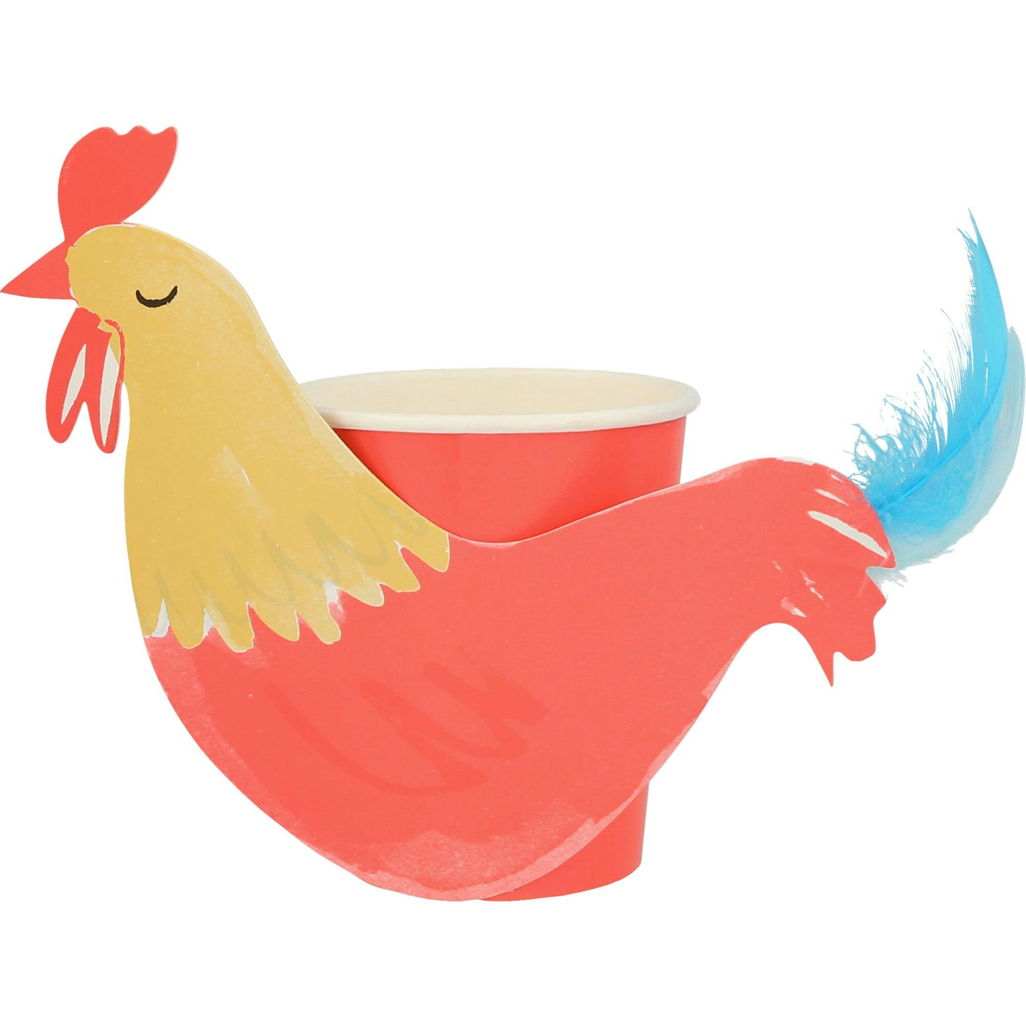 On The Farm Rooster Party Cups
