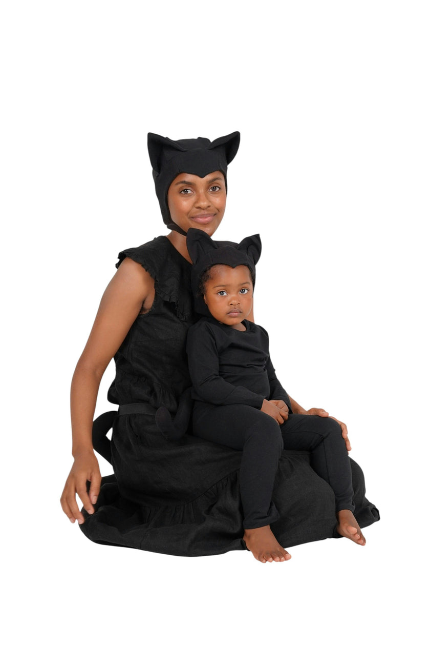 Adult Black Cat Hat & Tail Accessory Set