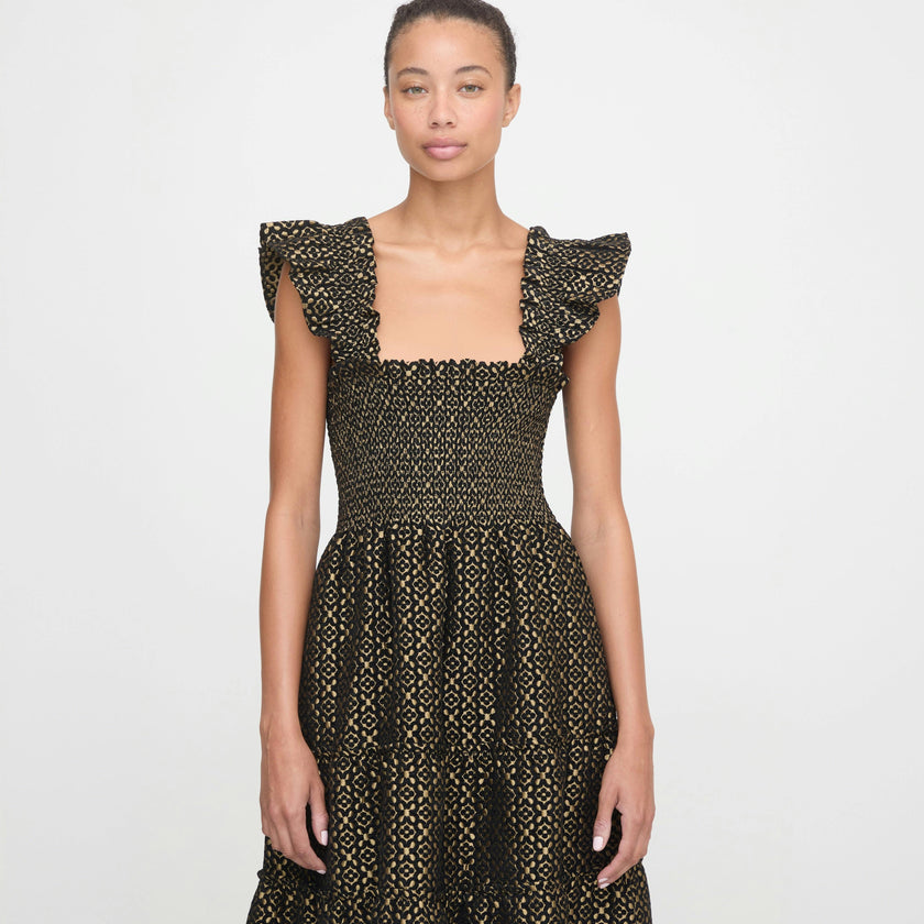 The Ellie Nap Dress - Metallic Brocade