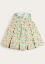 Mabel Floral Layered Scallop Collar Trapeze Dress in Green (12mths- 10yrs)