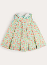 Mabel Floral Layered Scallop Collar Trapeze Dress in Green (12mths- 10yrs)
