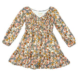 Girls Mitered Smocked Front Babydoll Dress in Mason Small Floral