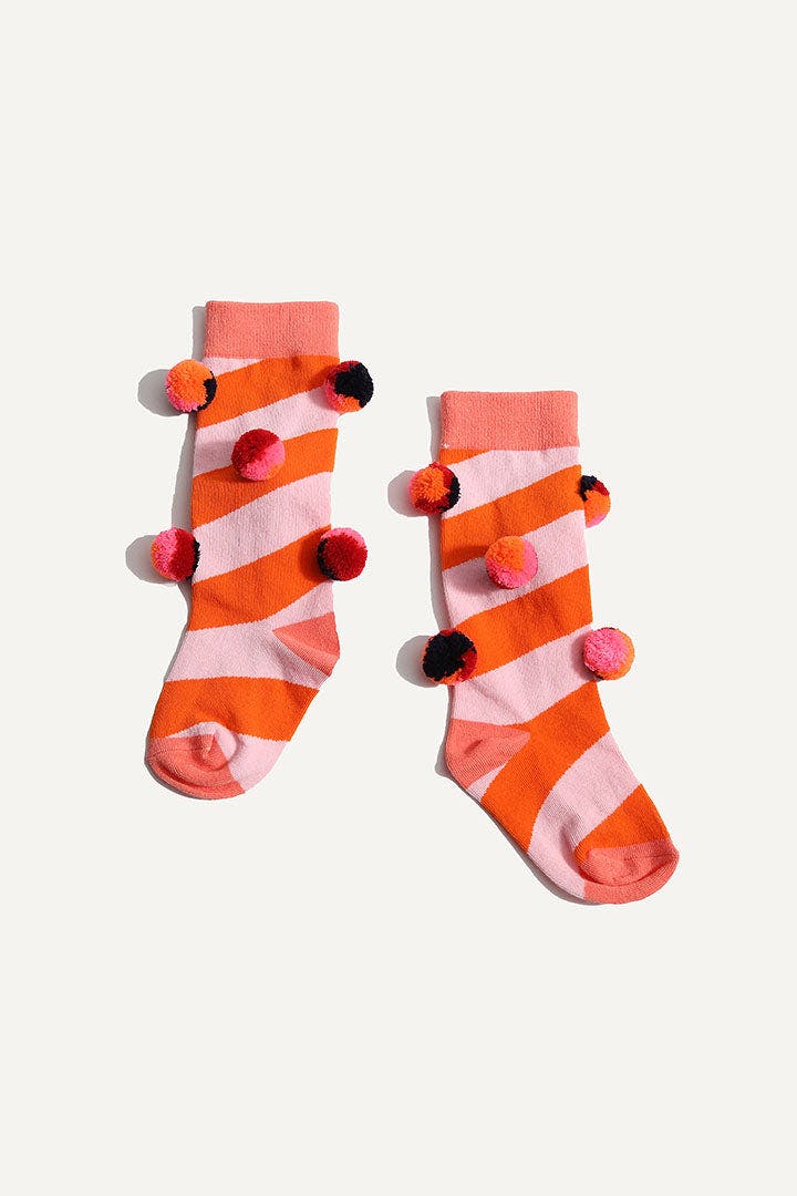 POM POM COLOR BLOCK SOCKS