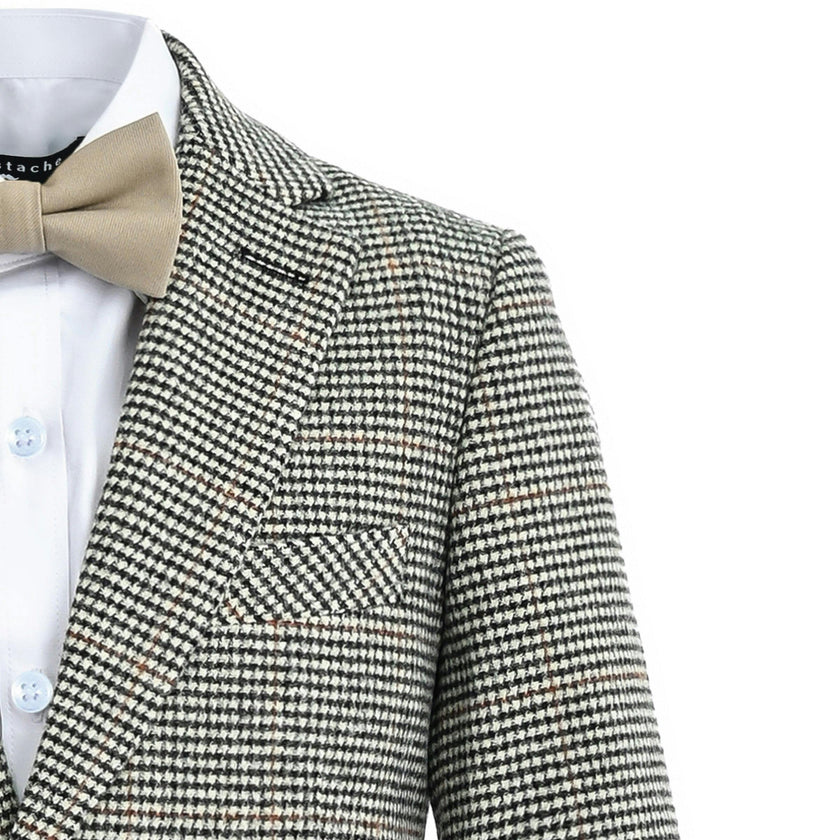 Checkered Blazer and Trousers Set