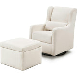 Adrian Swivel Glider with Storage Ottoman