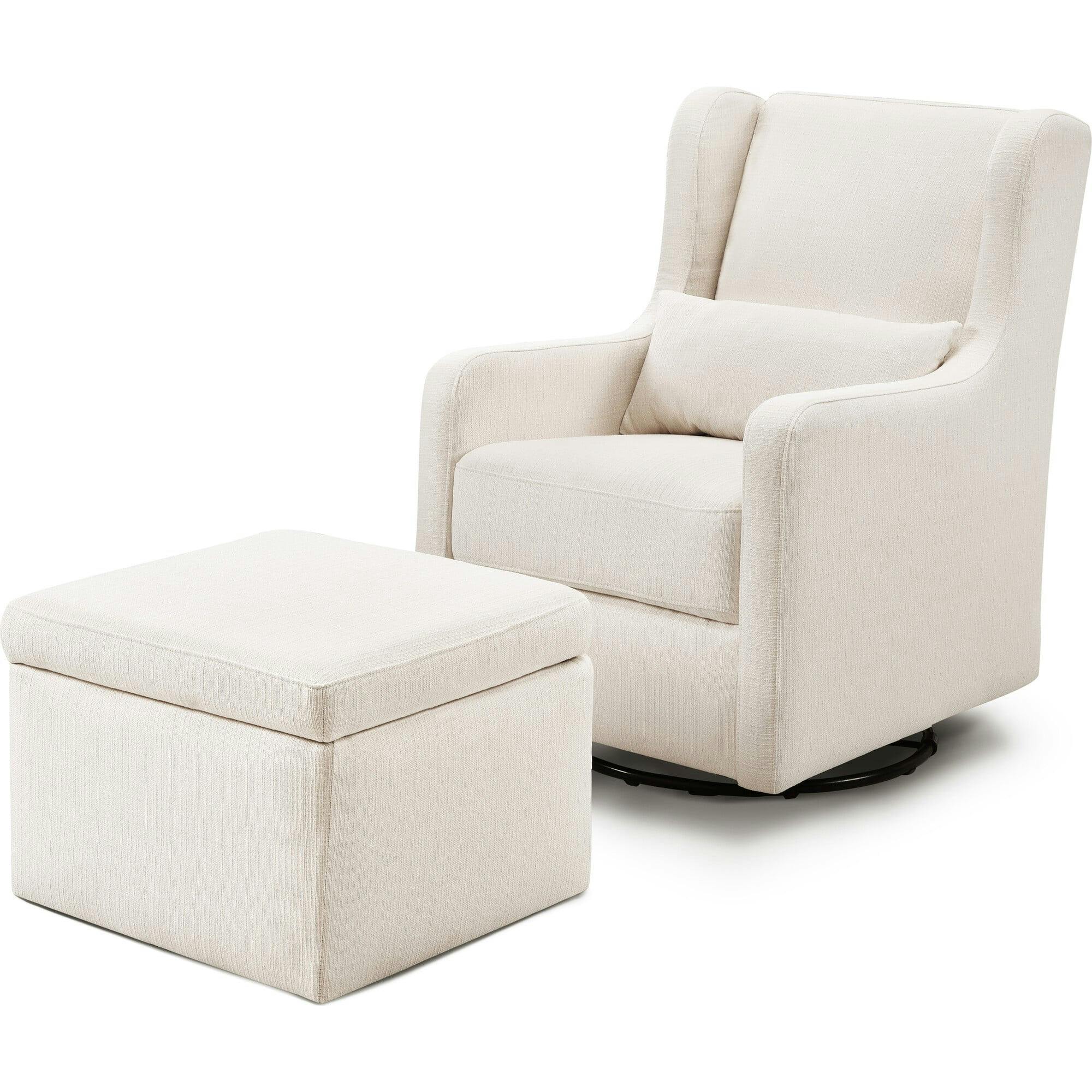 Adrian Swivel Glider with Storage Ottoman