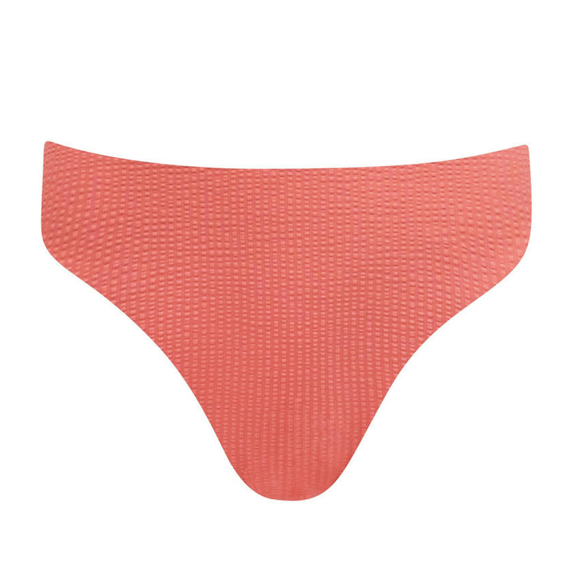 women's sailor red seersucker mid rise bikini bottom