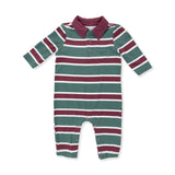 Rugby Stripe Green - Polo Romper