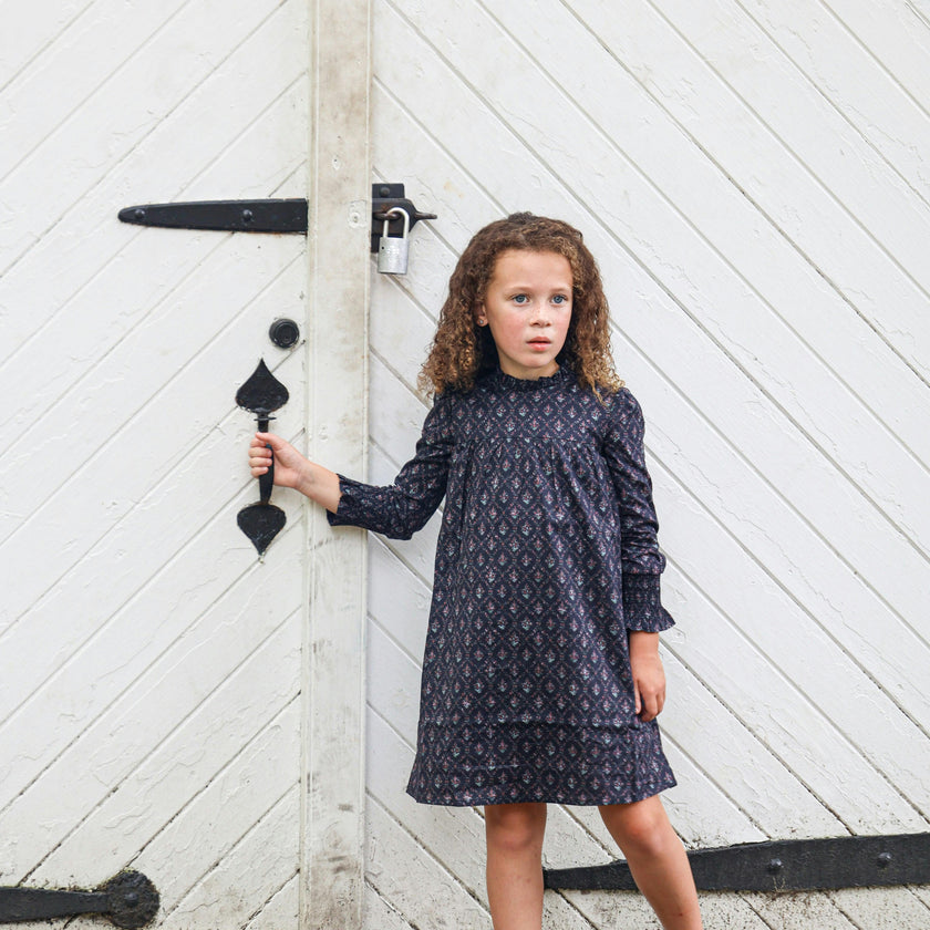 Vintage Victorian Long Sleeve Ruffle Cuff Comfort Fit Short Dress