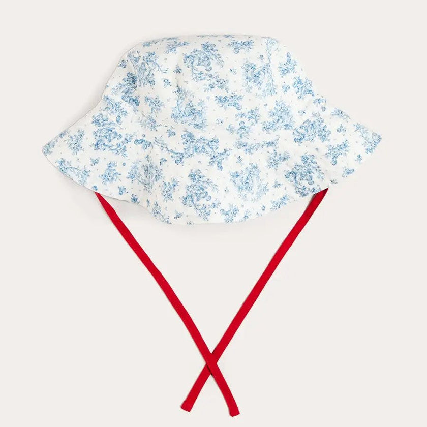 Audrey Toile Beach Hat in Blue (S-L)