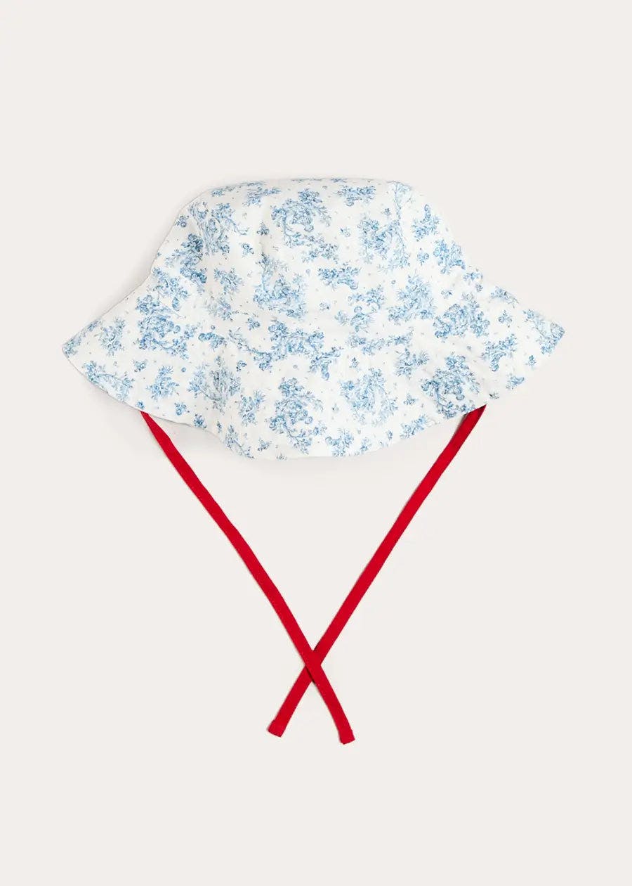 Audrey Toile Beach Hat in Blue (S-L)