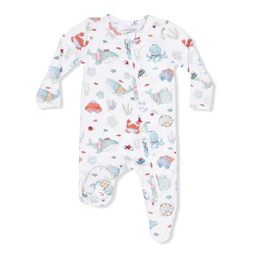 Sailor Sea Creatures - 2 Way Zipper Footie