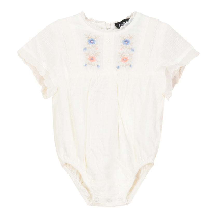 Cape Embroidered Snap Bottom Bubble