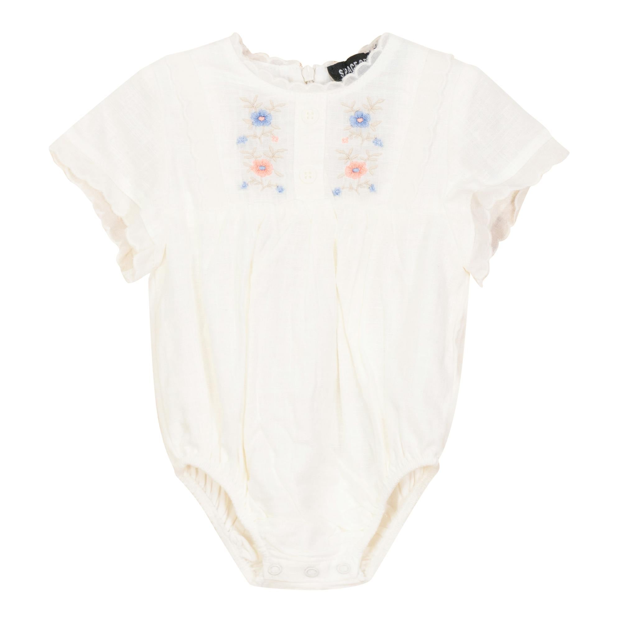 Cape Embroidered Snap Bottom Bubble