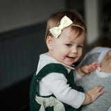 Baby Velvet Bows, White/Ruby/Loden Bundle Set