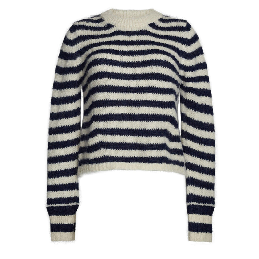 AVA STRIPE SWEATER | IVORY + NAVY