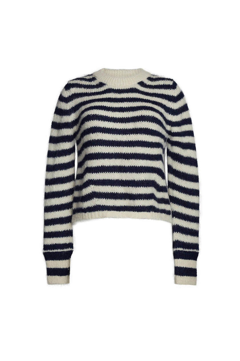 AVA STRIPE SWEATER | IVORY + NAVY