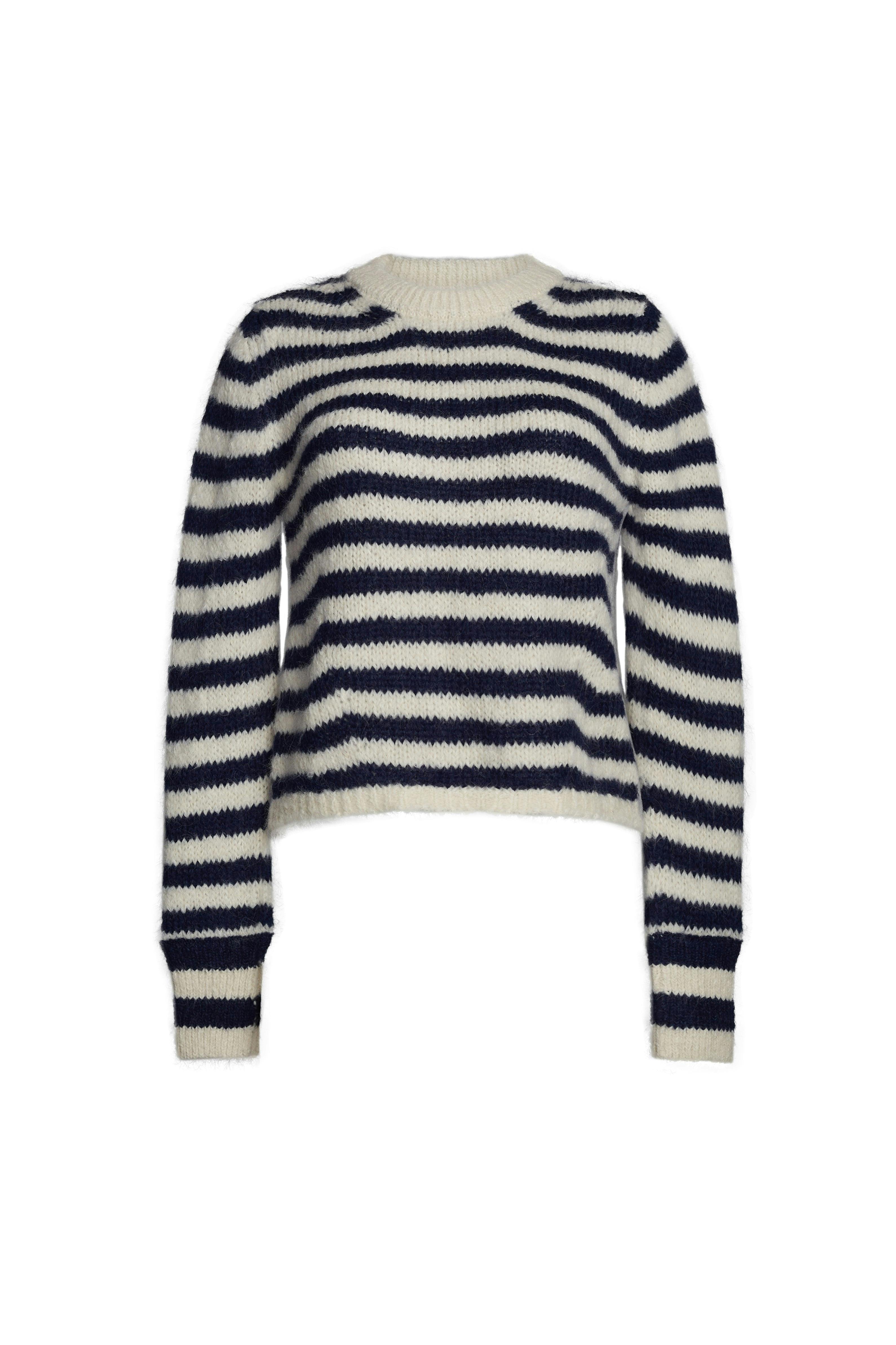 AVA STRIPE SWEATER | IVORY + NAVY