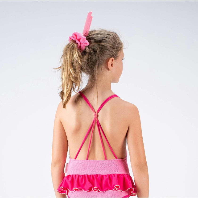Pink Waves Textured Scrunchie