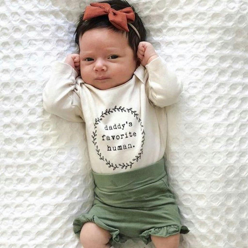 Daddy's Favorite Human Organic Bodysuit Long Sleeve