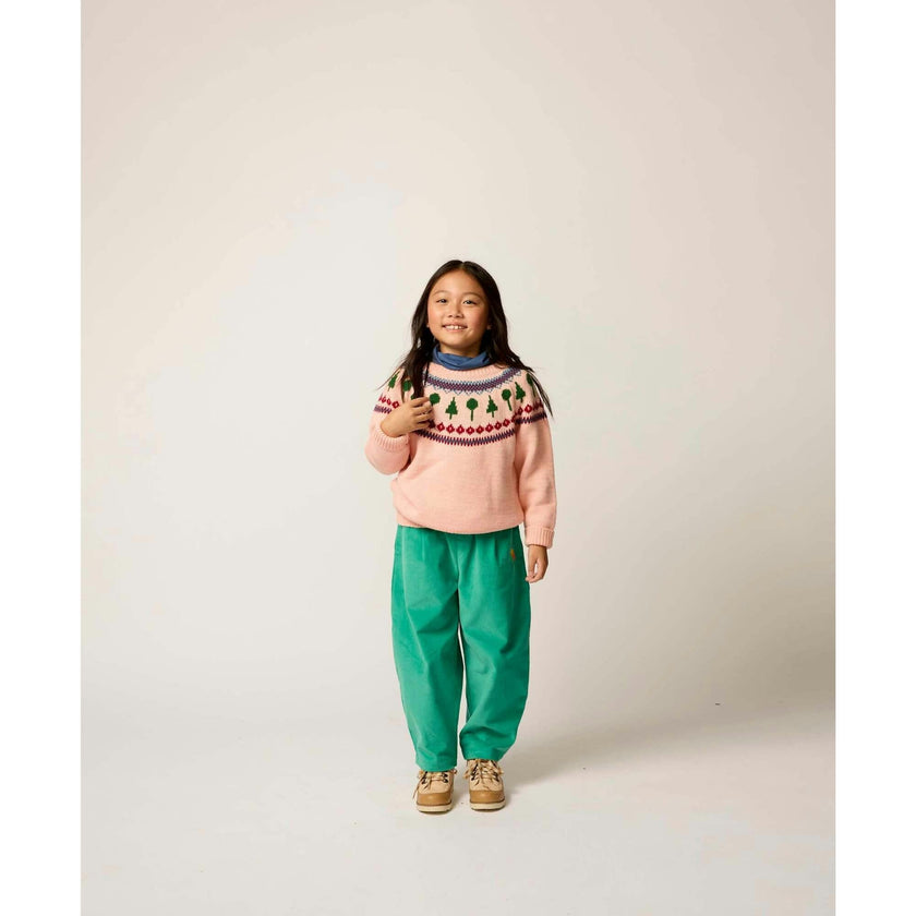 Recess Fair Isle Sweater in Pink Lemonade