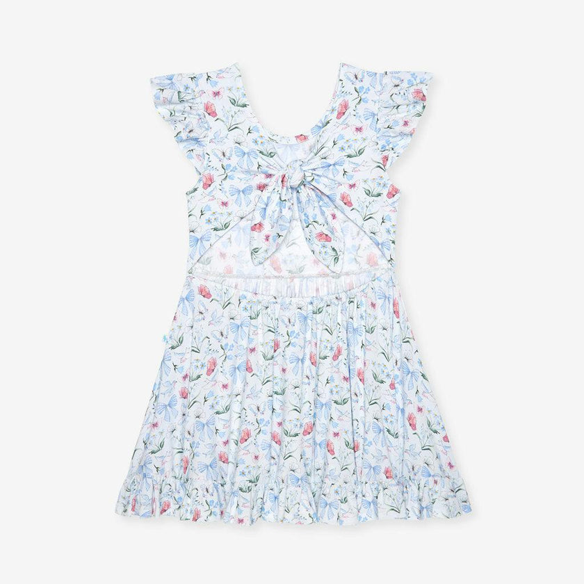 Gail Tie Back Ruffled Twirl Dress