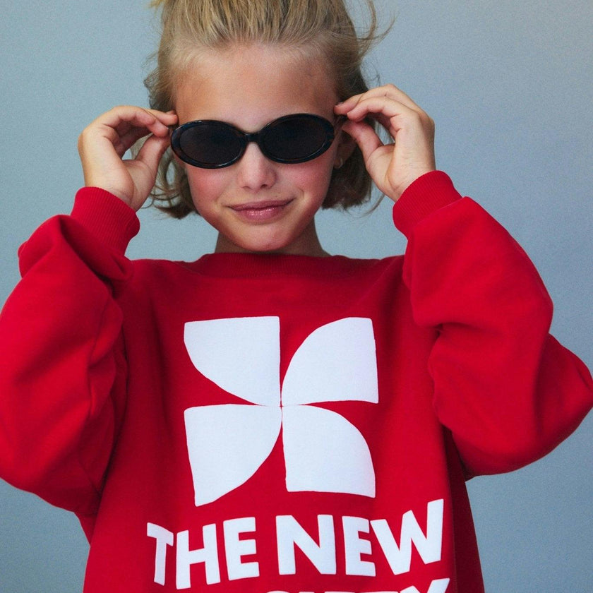 TNS Logo Teen Sweatshirt Tulip Red