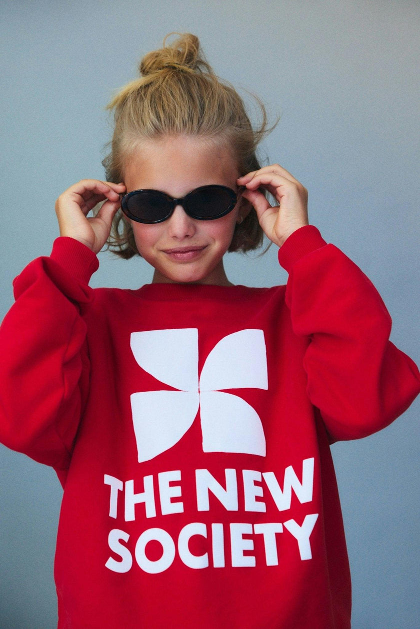 TNS Logo Teen Sweatshirt Tulip Red