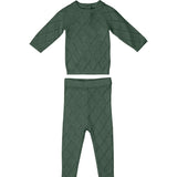 Diamond Pointelle Long Sleeve Top & Pant 2-Piece Set