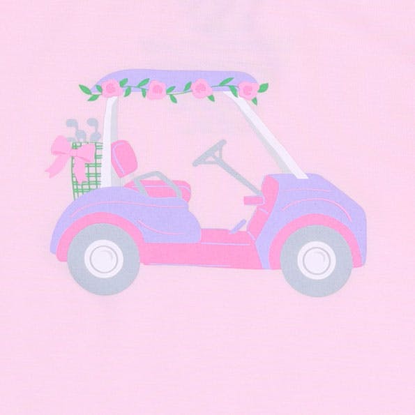 Golf - Pink Golf Cart Long Sleeve Ruffle Tee