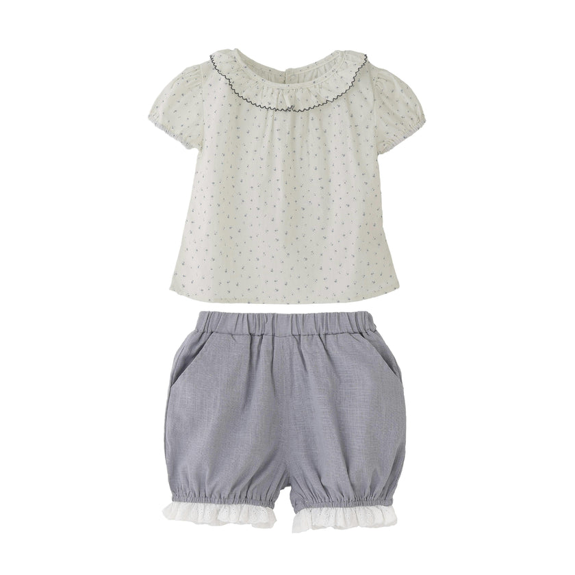 Gray Ruffle Dot Set