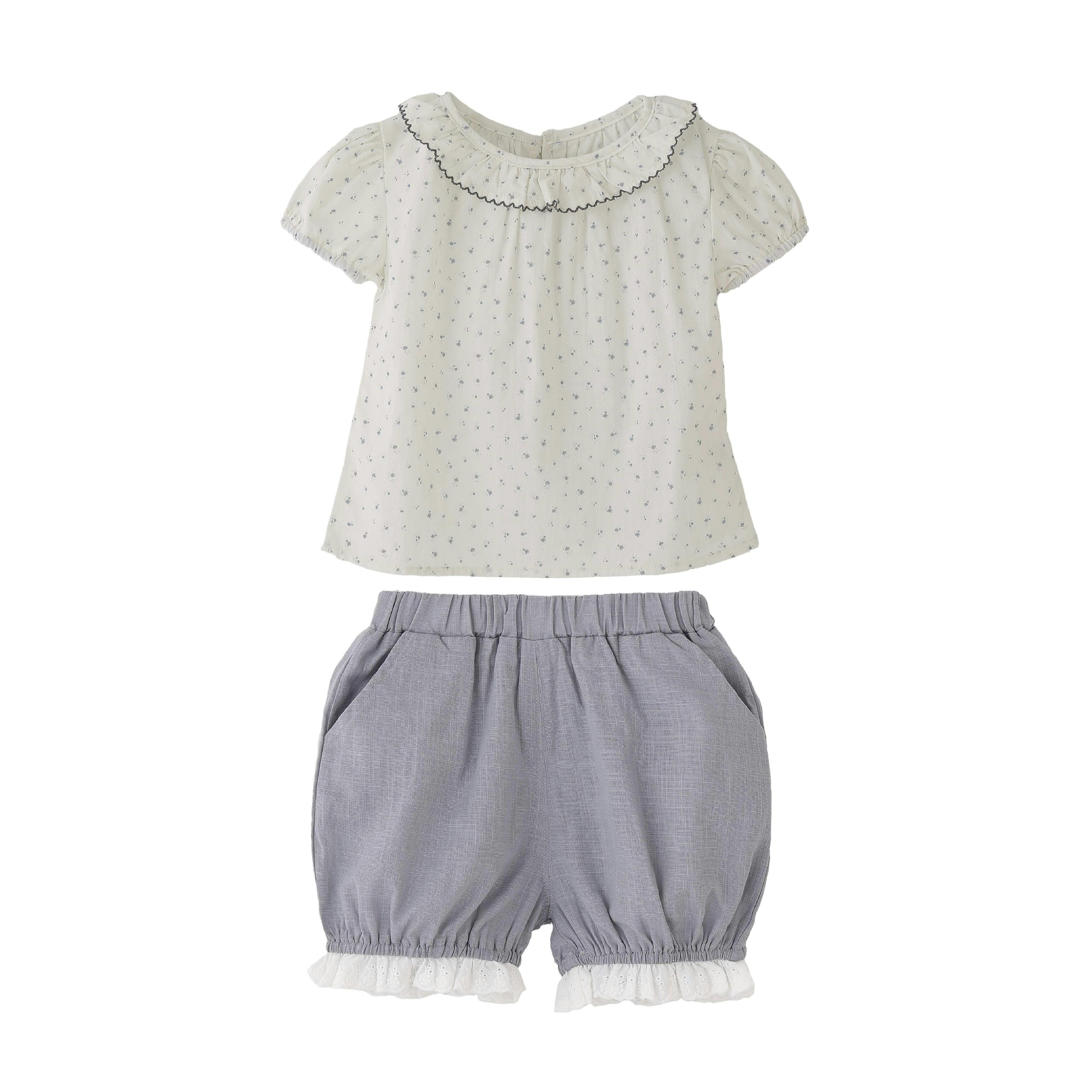 Gray Ruffle Dot Set