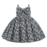 Blue Danica Floral Bow-Front Dress
